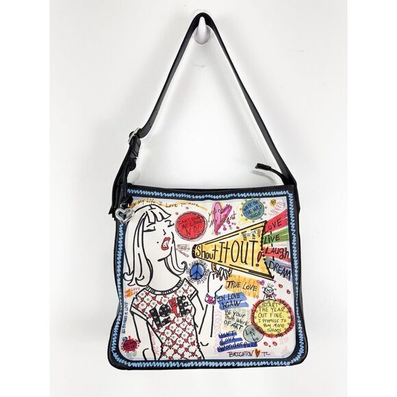Brighton Shout It Out Fashionista Shoulder Bag Purse Artist Design Artsy - Picture 3 of 12